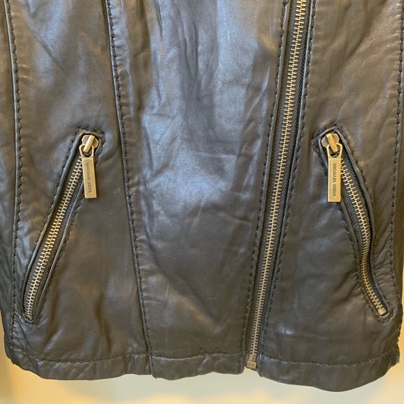 Michael Kors Black Motorcycle Biker Leather Jacket - Picture 5 of 8